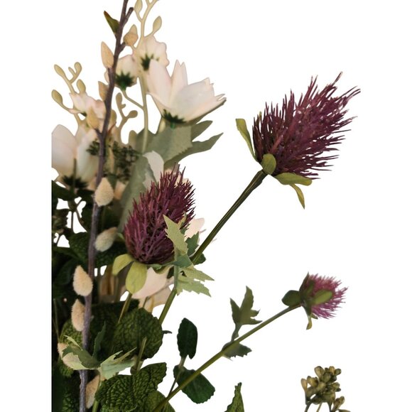 Artificial Mixed Flower Bouquet With Clematis Daisies & Thistle - 6 Stems 20" Ta - Picture 7 of 12